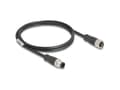 Miniatyrbilde 5 av 5: Delock - Nettverksforlengelseskabel - 8-pins M12 (hann) til 8-pins M12 (hunn) - 1 m - 6 mm - S/FTP - CAT 5e - A-kodet - svart
