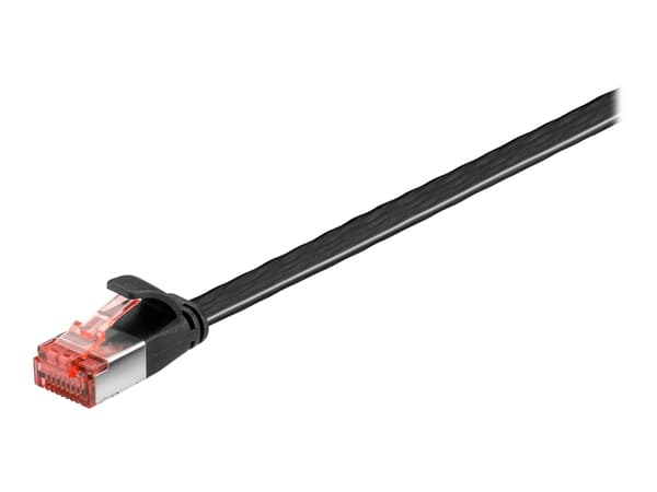 goobay - Liitäntäjohto - RJ-45 (uros) RJ-45 (uros) - 15 m - U/FTP, PiMF - CAT 6 - monisäikeinen, litteä - musta - musta