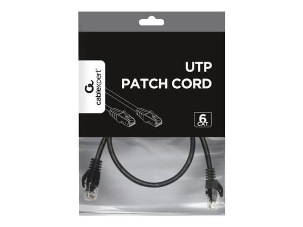 Gembird PP6U-0.25M/BK, 0,25 m, Cat6, U/UTP (UTP), RJ-45, RJ-45