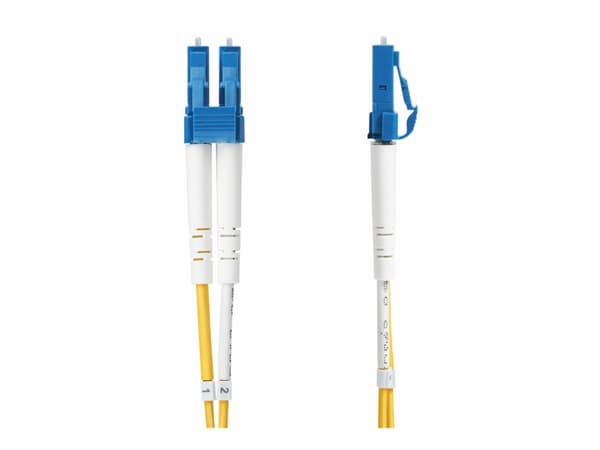 StarTech.com 2m (6.6ft) LC to LC (UPC) OS2 Single Mode Duplex Fiber Optic Cable, 9/125µm, Laser Optimized, 10G, Bend Insensitive, Low Insertion Loss