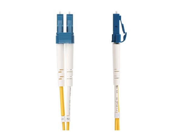 StarTech.com 15m (50ft) LC to SC (UPC) OS2 Single Mode Duplex Fiber Optic Cable, 9/125µm, Laser Optimized, 10G, Bend Insensitive, Low Insertion Loss
