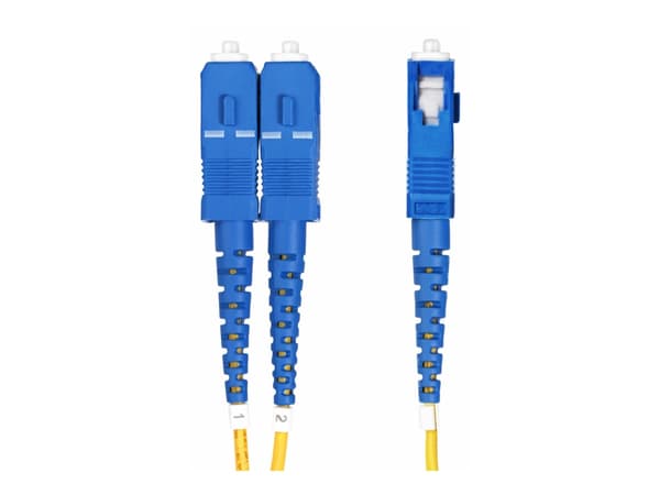StarTech.com 15m (50ft) LC to SC (UPC) OS2 Single Mode Duplex Fiber Optic Cable, 9/125µm, Laser Optimized, 10G, Bend Insensitive, Low Insertion Loss