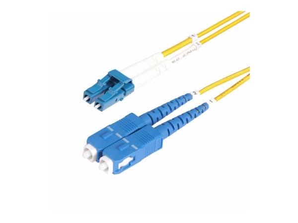 StarTech.com 15m (50ft) LC to SC (UPC) OS2 Single Mode Duplex Fiber Optic Cable, 9/125µm, Laser Optimized, 10G, Bend Insensitive, Low Insertion Loss