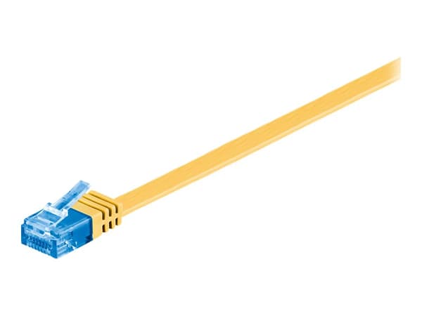 goobay - Liitäntäkaapeli - RJ-45 (uros) - RJ-45 (uros) - 1 m - UTP - CAT 6a - muotoiltu, litteä - keltainen