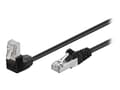 Miniatyrbilde 1 av 2: goobay - Nettverkskabel - RJ-45 (hann) til RJ-45 (hann) - 1 m - foliebelagt uskjermet tvinnet kabelpar (F/UTP) - CAT 5e - 90°-kontakt, formstøpt, ute