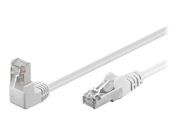 goobay - Verkkokaapeli - RJ-45 (uros) RJ-45 (uros) - 10 m - Taitettu suojaamaton kierretty parikaapeli (F/UTP) - CAT 5e - 90° liitin, muotoiltu - val