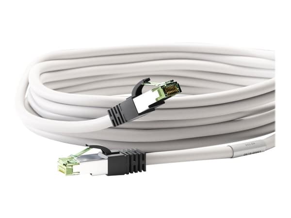 goobay - Liitäntäjohto - RJ-45 (uros) RJ-45 (uros) - 15 m - SFTP, PiMF - CAT 8.1 - halogeeniton, muotoiltu, solmuton, säikeistetty - valkoinen - valk