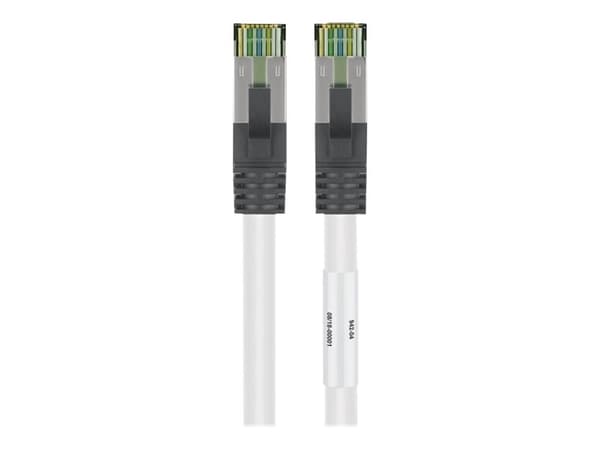 goobay - Liitäntäjohto - RJ-45 (uros) RJ-45 (uros) - 15 m - SFTP, PiMF - CAT 8.1 - halogeeniton, muotoiltu, solmuton, säikeistetty - valkoinen - valk