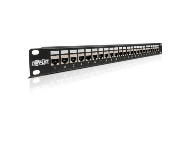Tripp Lite N254-024-SH, RJ-45, Cat6, Sort, Rackmontering, 1U, RoHS, TAA Sort