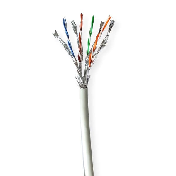 Nedis Nettverkskabelen Roll | CAT7 | Fast | S/FTP | Kobber | 100.0 m | Innendørs | Rund | LSZH | Grå | Gaveeske