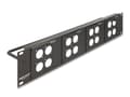 Pikkukuva 2 / 5: Delock D-type 19" patch-paneeli, jossa 4 D-type-levyä 86 x 86 mm ja 4 porttia 2 U musta
