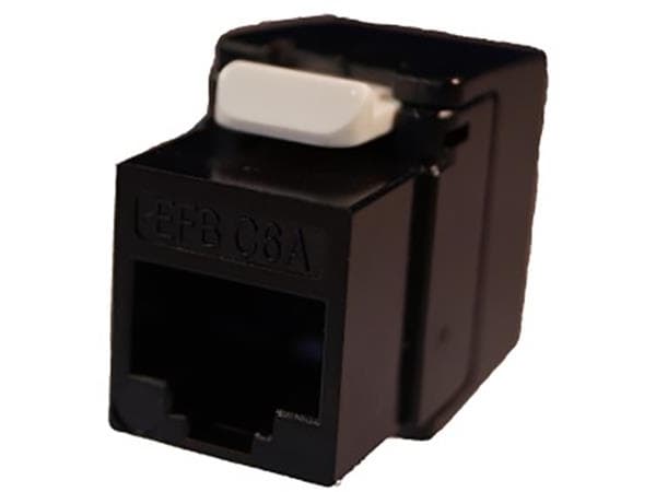 Kontaktdon cat 6A UTP UTP keystone, verktygslös, förpackning om 100, färg: svart - (100 st.)
