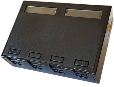 Dataudtag office boks 4 port, for Csslr Plus keystone konnektor, farve: sort