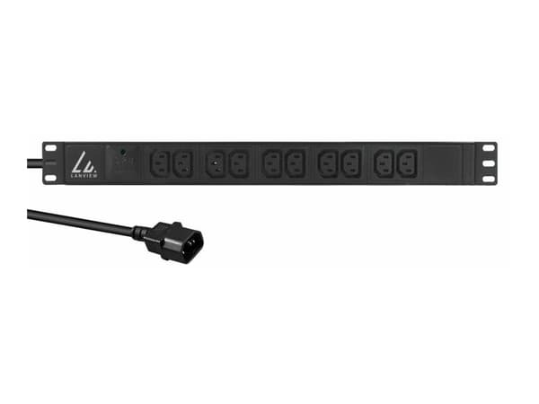 Lanview - Grenuttag (kan monteras i rack) - 13A - AC 230 V - 1-fas - ingång: IEC 60320 C14 - utgångskontakter: 10 (power IEC 60320 C13) - 1U - 19" -