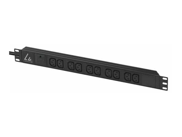 Lanview - Grenuttag (kan monteras i rack) - 13A - AC 230 V - 1-fas - ingång: IEC 60320 C14 - utgångskontakter: 10 (power IEC 60320 C13) - 1U - 19" -