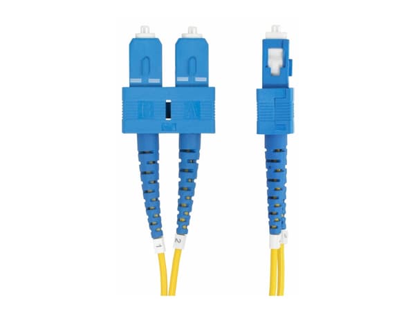 StarTech.com 2m (6.6ft) SC to SC (UPC) OS2 Single Mode Duplex Fiber Optic Cable, 9/125µm, Laser Optimized, 40G/100G Zipcord, Bend Insensitive, Low In