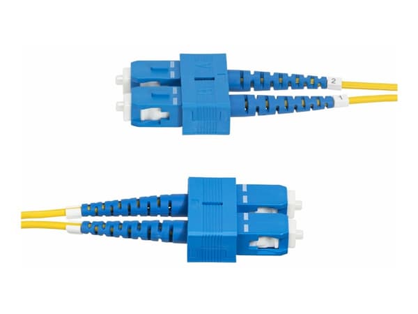 StarTech.com 2m (6.6ft) SC to SC (UPC) OS2 Single Mode Duplex Fiber Optic Cable, 9/125µm, Laser Optimized, 40G/100G Zipcord, Bend Insensitive, Low In