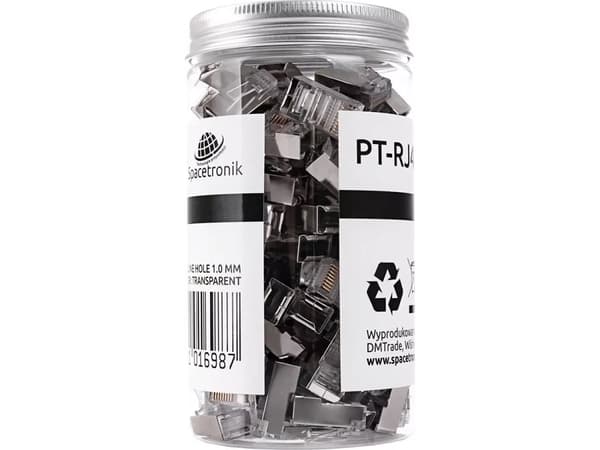 Spacetronik RJ45 plugg, gjennomgang cat5e FTP PT-RJ455FT-0 100 stk Spacetronik