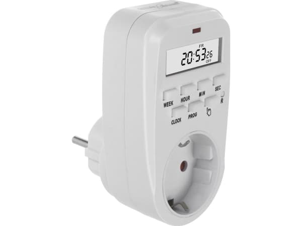 GreenBlue GB362 E timerbrytare - digital timer, max. belastning 16A, IP20, europeisk kontakt