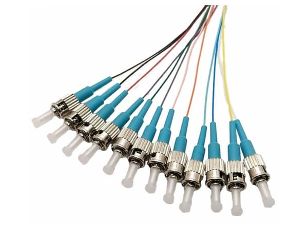 Tecline fiberoptiske pigtails, OM3, farget, ST/UPC, 2,0 m, 12 stykker (20500021)