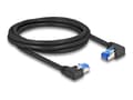 Miniatyrbilde 1 av 2: Delock - Koblingskabel - RJ-45 (hann) rettvinklet til RJ-45 (hann) venstreivinklet - 2 m - 6 mm - S/FTP - CAT 6a - halogenfri, med støvel - svart