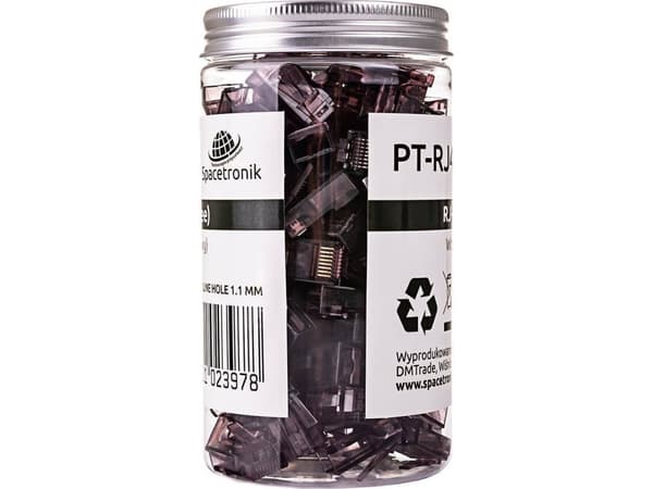Spacetronik RJ45 cat 6 UTP rakt genomgående kontakt PT-RJ456UC-1 100st Spacetronik