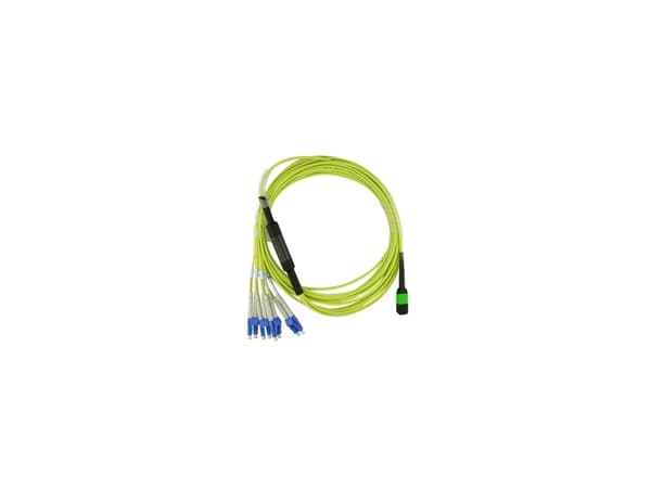Kompatible F5-nettverk F5-UPG-QSFP4x10LR-2M BlueOptics fiberoptisk breakout-patchkabel, MTP/APC, 4xDuplex LC/UPC, 2 meter, enkeltmodus E9/125µm, G.65