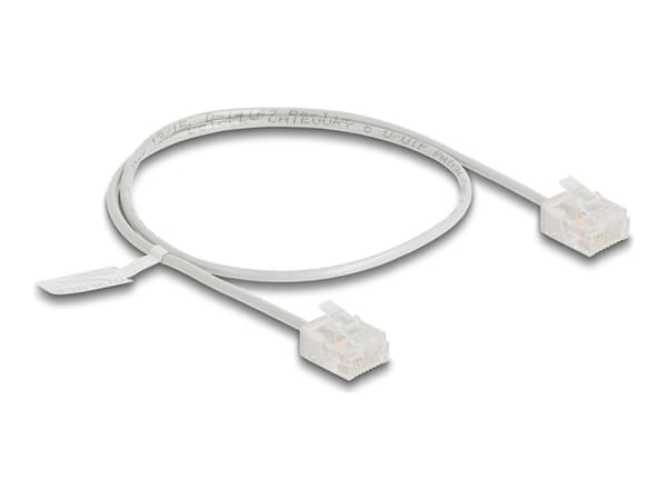Delock - Koblingskabel - RJ-45 (hann) short til RJ-45 (hann) short - 50 cm - 2.6 mm - UTP - CAT 6 - ultra-slim, formstøpt - grå