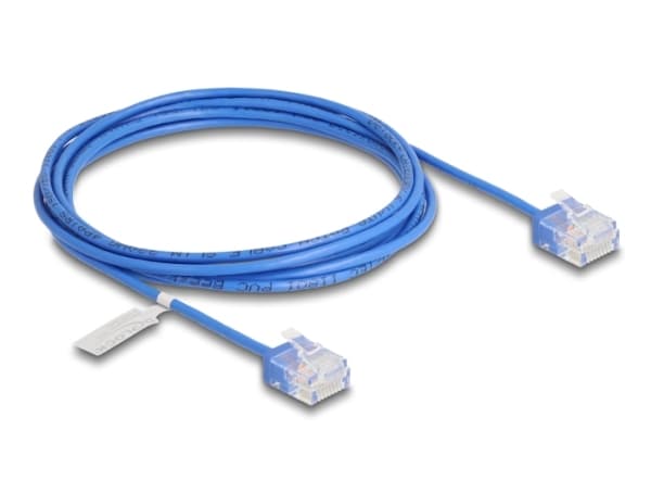 Delock - Koblingskabel - RJ-45 (hann) short til RJ-45 (hann) short - 2 m - 2.6 mm - UTP - CAT 6 - ultra-slim - blå