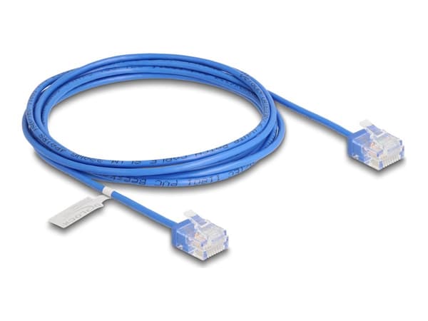 Delock - Koblingskabel - RJ-45 (hann) short til RJ-45 (hann) short - 2 m - 2.6 mm - UTP - CAT 6 - ultra-slim - blå