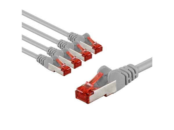 Goobay 66653, 5 m, Cat6, S/FTP (S-STP), RJ-45, RJ-45, Grå, Röd