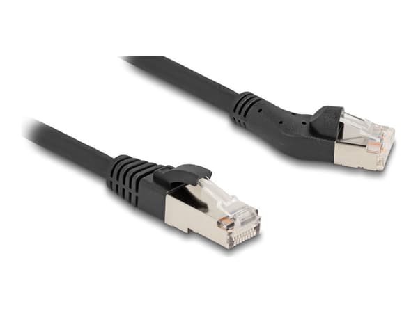 Delock - Patch-kabel - RJ-45 (hann) rett til RJ-45 (hann) venstrevinklet - 3 m - 6 mm - S/FTP - CAT 8.1 - halogenfri, opptil 40 Gbps dataoverføringsh