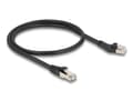 Miniatyrbilde 2 av 2: Delock - Koblingskabel - RJ-45 (hann) left-angled til RJ-45 (hann) rett - 50 cm - 6 mm - S/FTP - CAT 8.1 - slank, halogenfri, uten hindringer, med st