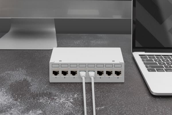 DIGITUS - Modulär insättning - keystone, verktygsfri - CAT 6a - skärmad - RJ-45 (paket om 8)