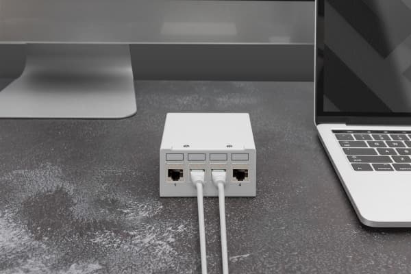 DIGITUS - Modulär insättning - keystone, verktygsfri - CAT 6a - skärmad - RJ-45 (paket om 4)