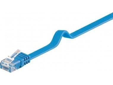 Goobay CAT 6Flat liitäntäkaapeli, U/UTP, sininen - Kaapelin pituus 3 m
