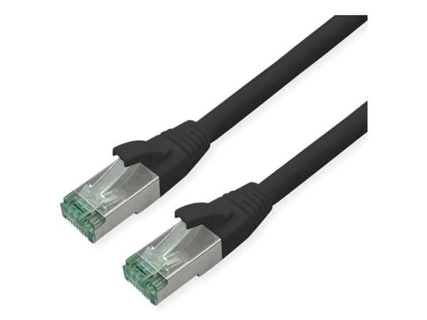 ROLINE RM S/FTP Patchkabel Kat6A/Kl.EA TPE schwarz 20m - FTP - PIMF, 20 m, Cat6a, S/FTP (S-STP), RJ-45, RJ-45, Sort