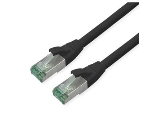 ROLINE RM S/FTP Patchkabel Kat6A/Kl.EA TPE schwarz 20m - FTP - PIMF, 20 m, Cat6a, S/FTP (S-STP), RJ-45, RJ-45, Sort
