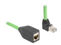 Miniatyrbilde 1 av 2: Delock - Nettverksforlengelseskabel - RJ-45 (hann) oppvinklet til RJ-45 (hunn) - 2 m - 6.8 mm - SF/UTP - CAT 6a - stifttilordning: 1:1 - grønn