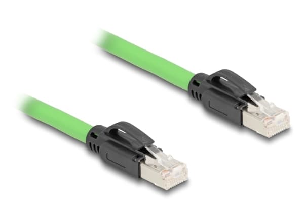 Delock - Koblingskabel - RJ-45 (hann) til RJ-45 (hann) - 2 m - 6.8 mm - SF/UTP - CAT 6a - uten hindringer - grønn