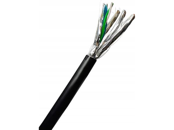 DIGITUS Ulkoasennuskaapeli kat.7,S/FTP, Fca, AWG 23/1, PE, 500m, musta, rulla, kela