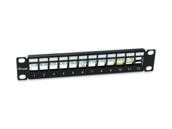 Equip Patchpanel 12x Cat6A 10" FTP 1HE Keystone Montage sw