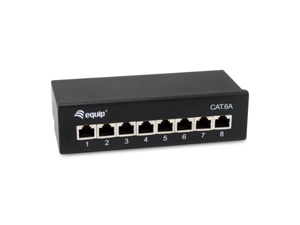 Utstyr Patchpanel 8x RJ45 Cat6A FTP 1HE Premium svart Sort