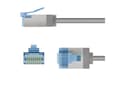 Miniatyrbild 3 av 5: Ultraflexibel nätverkskabel CAT 6A, smal, U/FTP, grå