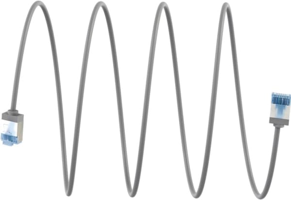 Ultraflexibel nätverkskabel CAT 6A, smal, U/FTP, grå