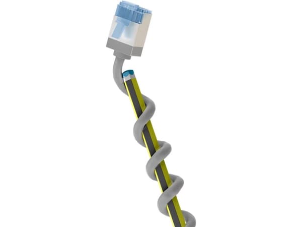Ultraflexibel nätverkskabel CAT 6A, smal, U/FTP, grå