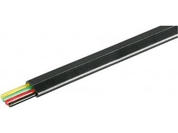 Goobay Telefonkabel platt rulle 4-trådig, 100 m rulle, AWG 28, CCA (kopparbelagd aluminium) - Färgversion Svart