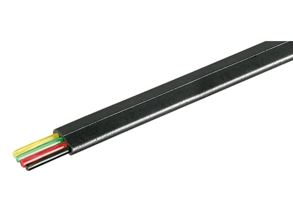 Goobay Telefonkabel platt rulle 4-trådig, 100 m rulle, AWG 28, CCA (kopparbelagd aluminium) - Färgversion Svart