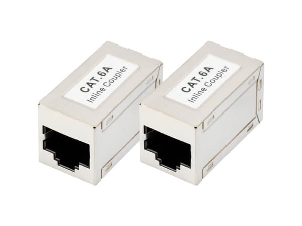 DIGITUS - Nettverkkopler - RJ-45 (hunn) til RJ-45 (hunn) - skjermet - CAT 6a - modular, stifttilordning: 1:1 (en pakke 2)