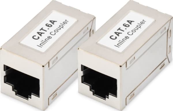DIGITUS - Nettverkkopler - RJ-45 (hunn) til RJ-45 (hunn) - skjermet - CAT 6a - modular, stifttilordning: 1:1 (en pakke 2)